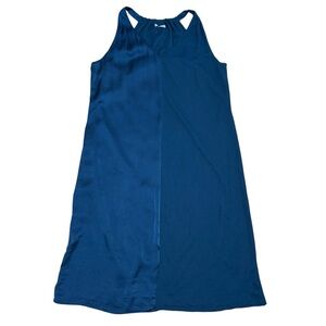 JIGSAW | Women’s Blue Silk Blend Mixed Media Sleeveless Panel Dress size Small